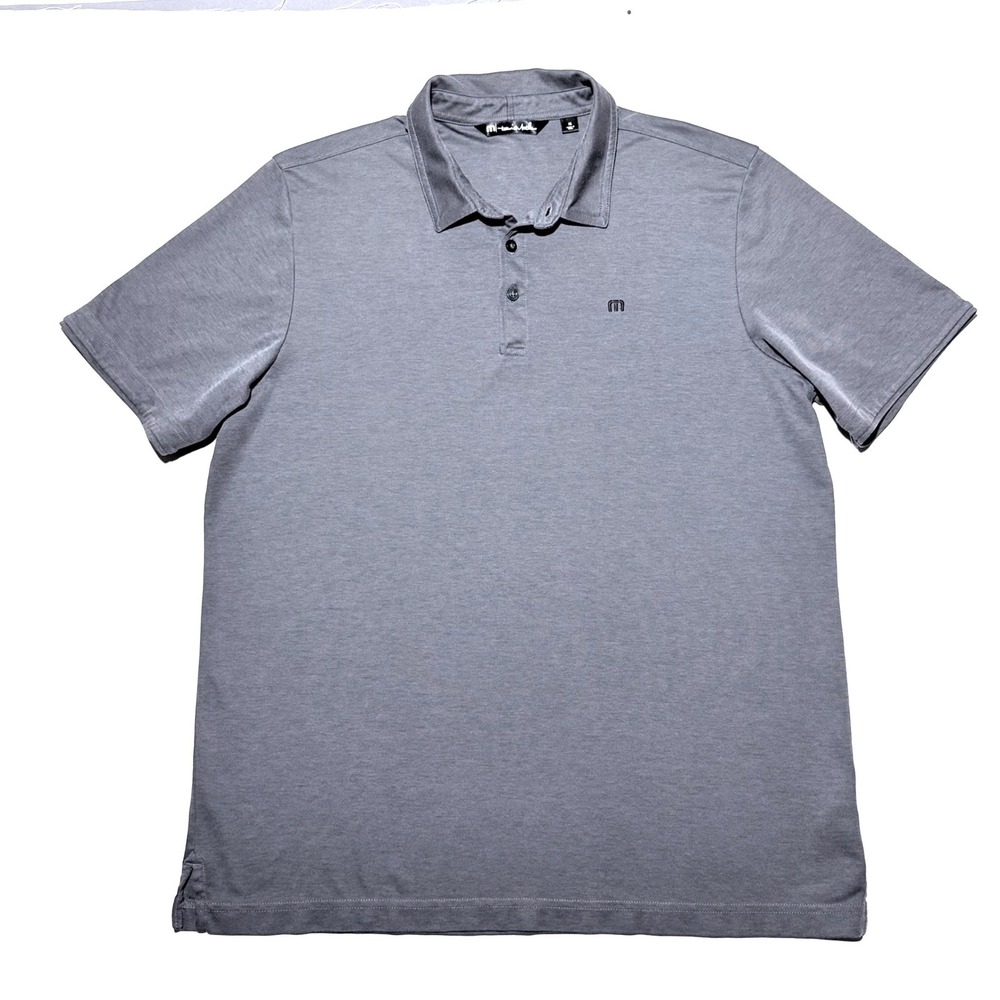 Travis Mathew Polo Shirt Mens XL Grey Pima Cotton Blend 1MW892 The Heater